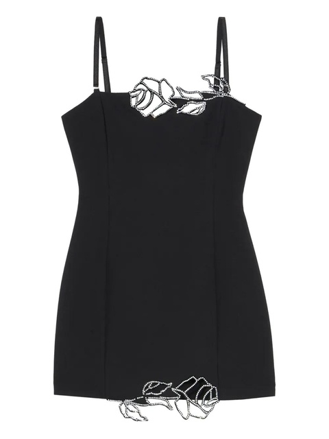 Blumarine rose-embroidered mini dress - Black - zdjęcie produktu nr 1