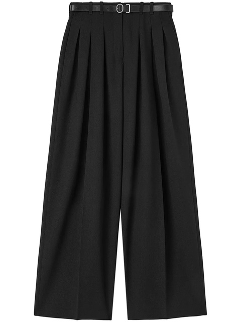 Jil Sander belted wool palazzo pants - Black - zdjęcie produktu nr 2