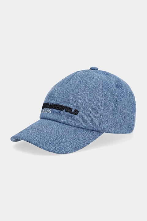 Karl Lagerfeld Jeans czapka z daszkiem bawełniana kolor niebieski A4W33123 - zdjęcie produktu nr 1