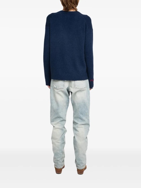 Zadig&Voltaire Miky embroidered V-neck sweater - Blue - zdjęcie produktu nr 2