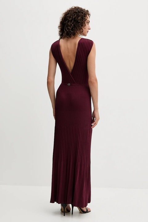 Twinset sukienka kolor bordowy maxi rozkloszowana 252TP3160 - zdjęcie produktu nr 2