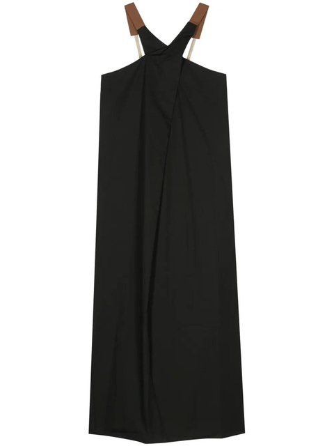 Alysi crossover-strap poplin midi dress - Black - zdjęcie produktu nr 1