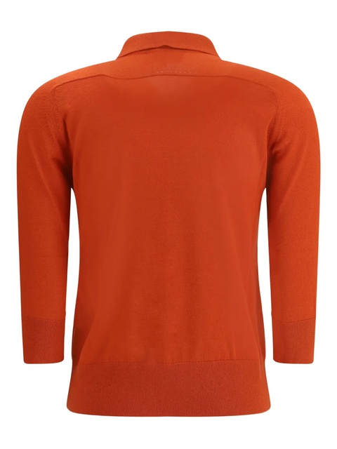 Loro Piana polo-neck three-quarter sleeve sweater - Red - zdjęcie produktu nr 2