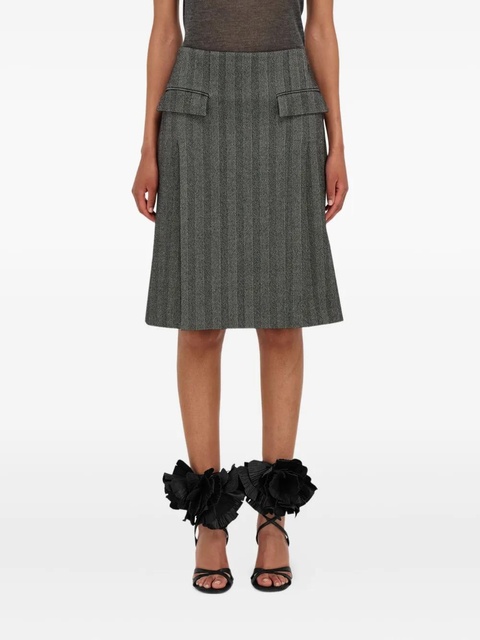 Ferragamo pinstripe flap-pocket mini skirt - Black - zdjęcie produktu nr 1