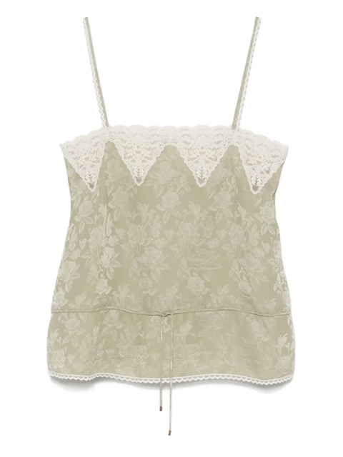 Chloé floral-jacquard top - Green - zdjęcie produktu nr 1
