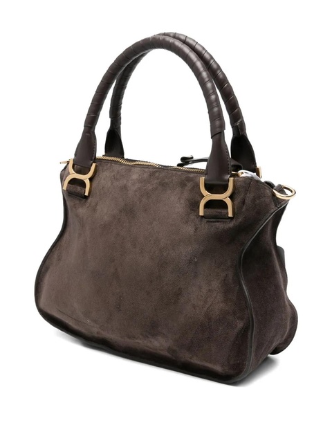 Chloé rolled-handle suede tote bag - Brown - zdjęcie produktu nr 1