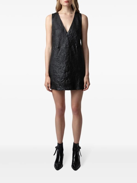 Zadig&Voltaire V-neck leather minidress - Black - zdjęcie produktu nr 2
