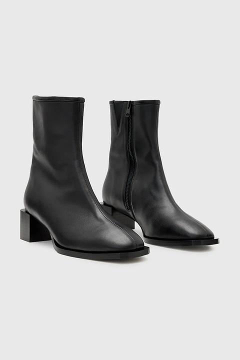 AllSaints botki skórzane AVRIL BOOT damskie kolor czarny na słupku W013FC - zdjęcie produktu nr 2