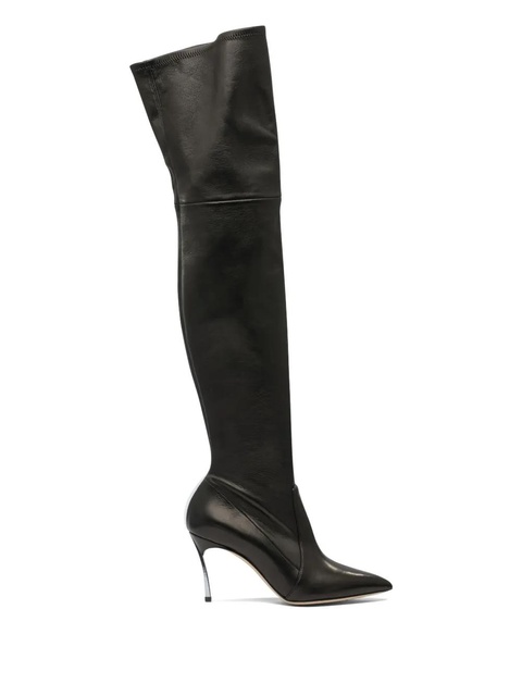 Casadei Blade leather over-the-knee high boots - Black - zdjęcie produktu nr 1