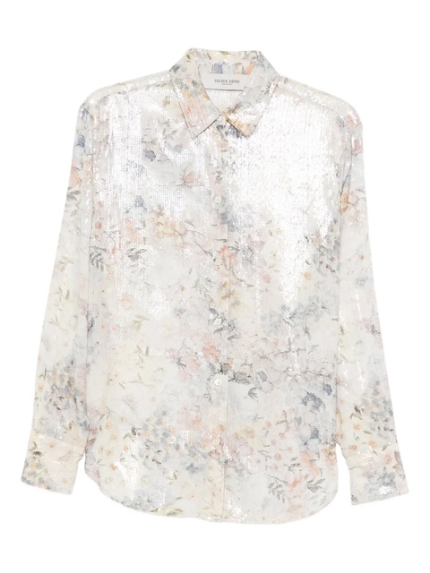 Golden Goose sequin floral shirt - Neutrals - zdjęcie produktu nr 1