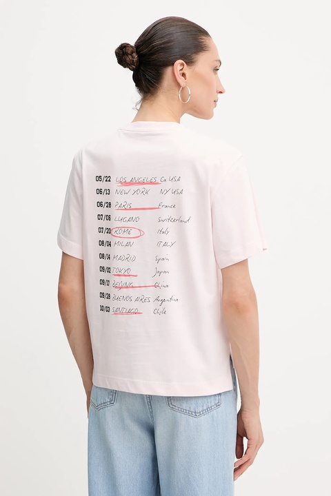 Guess t-shirt bawełniany damski kolor różowy W5YI07 I3Z14 - zdjęcie produktu nr 1