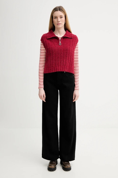 Marc O'Polo kamizelka z dodatkiem wełny damska kolor czerwony 5000007565 - zdjęcie produktu nr 1