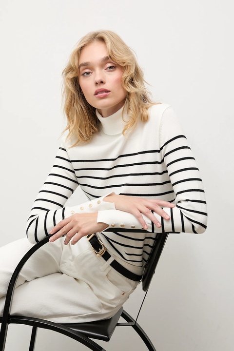 Answear.LAB sweter z kaszmirem damski kolor beżowy lekki z golfem - zdjęcie produktu nr 1