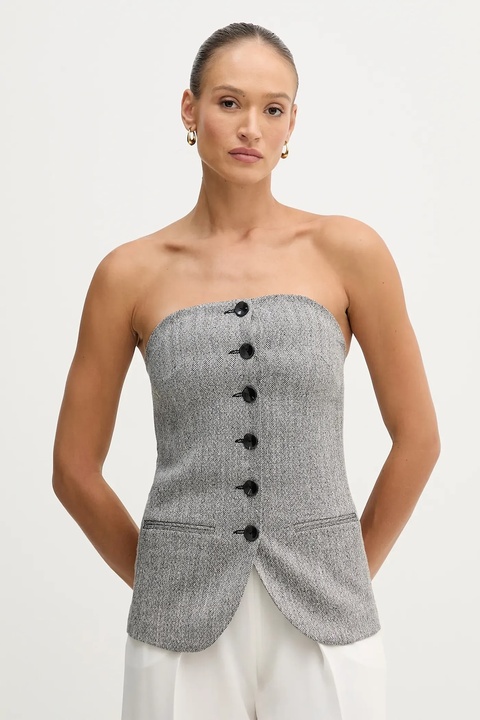 Sisley bluzka damska kolor czarny wzorzysta 5D12LH01R - zdjęcie produktu nr 1