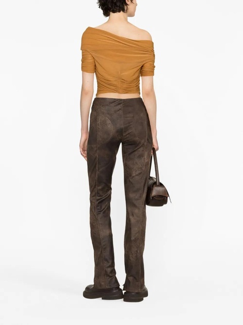 MISBHV cracked-effect faux-leather trousers - Brown - zdjęcie produktu nr 2