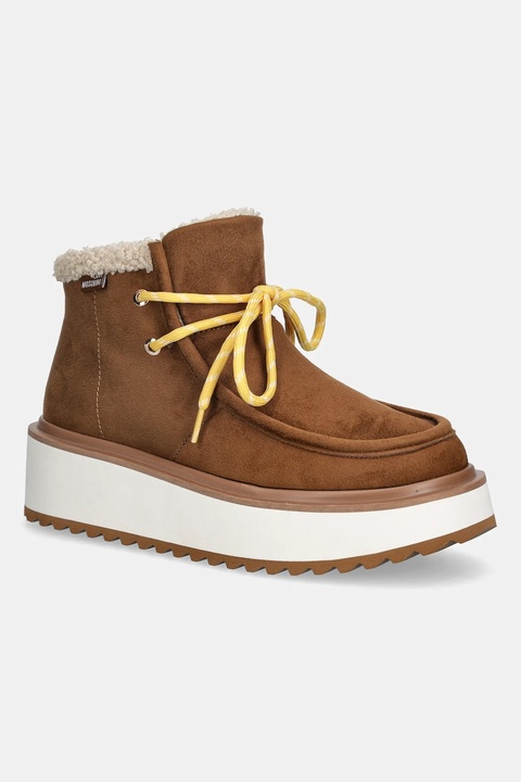 Love Moschino botki damskie kolor brązowy na platformie lekko ocieplone JA21116L0NJAW210 - zdjęcie produktu nr 1