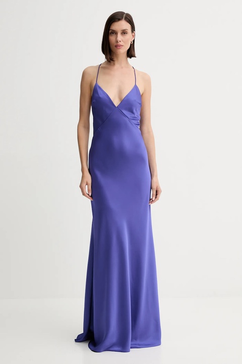 Patrizia Pepe sukienka kolor fioletowy maxi dopasowana 8A1565 A563 - zdjęcie produktu nr 1