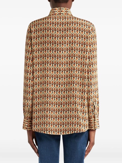 ETRO geometric-print silk shirt - Yellow - zdjęcie produktu nr 2