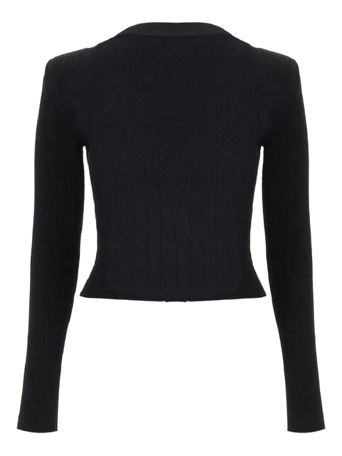 Balmain ribbed gold-button cardigan - Black - zdjęcie produktu nr 2