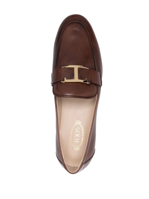 Tod's T-logo leather loafers - Brown - zdjęcie produktu nr 2