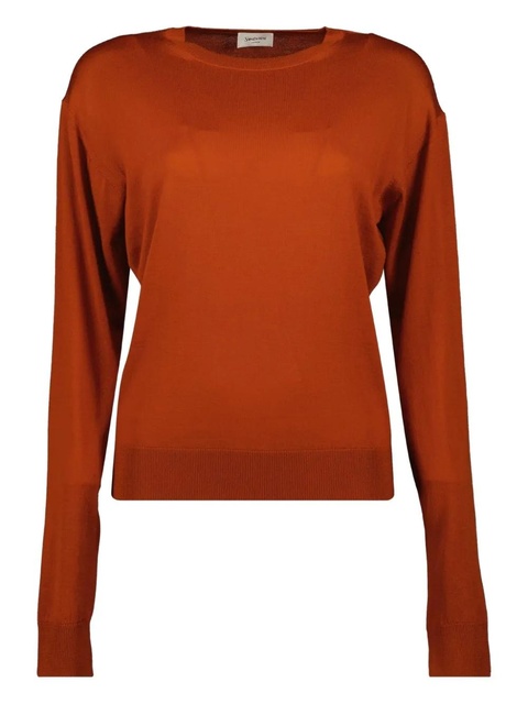 Saint Laurent round-neck ribbed sweater - Red - zdjęcie produktu nr 1