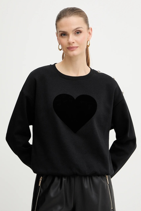 Morgan bluza damska kolor czarny z aplikacją TDELOU - zdjęcie produktu nr 1