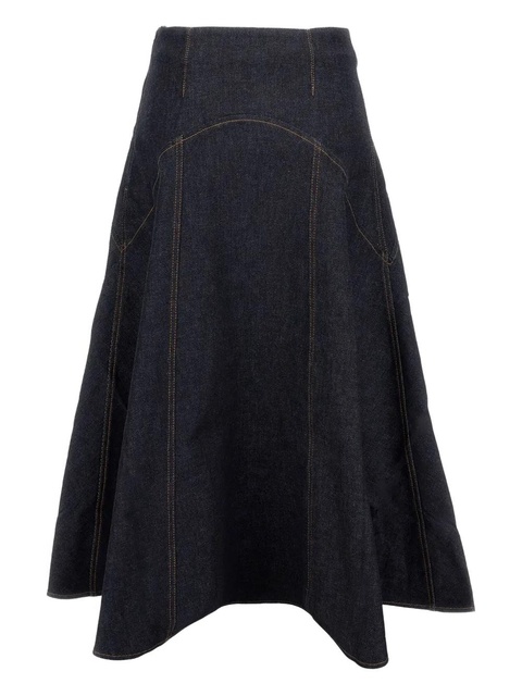 Jacquemus The Triangle de-Nîmes flared denim skirt - Blue - zdjęcie produktu nr 1