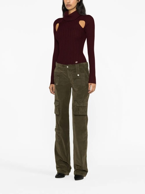 Blumarine velvet flared cargo trousers - Green - zdjęcie produktu nr 2