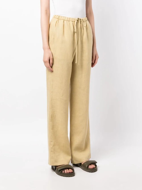 Nanushka drawstring -waist linen trousers - Yellow - zdjęcie produktu nr 2