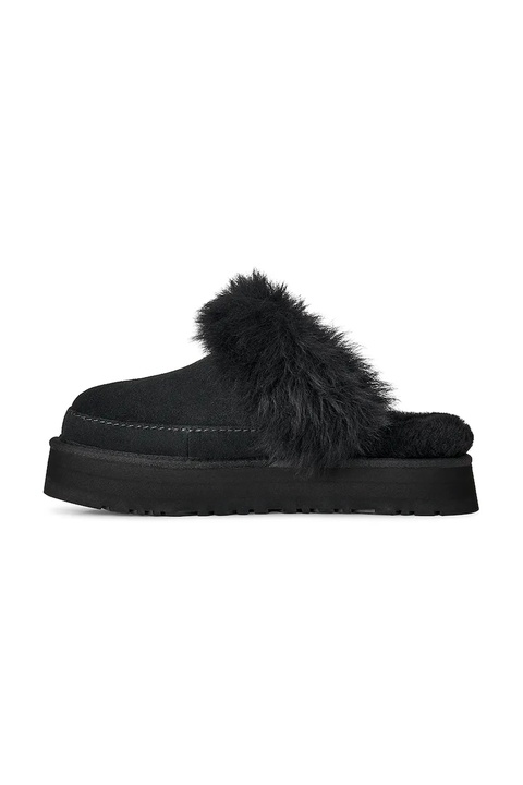 UGG kapcie zamszowe Disquette Chalet kolor czarny 1173930.BLK - zdjęcie produktu nr 2