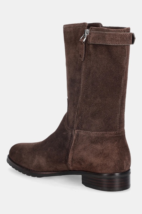 Lauren Ralph Lauren botki zamszowe Tasha Mid damskie kolor brązowy na płaskim obcasie 802980070002 - zdjęcie produktu nr 2