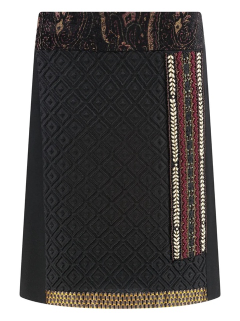 ETRO jacquard wrap midi straight skirt - Black - zdjęcie produktu nr 1