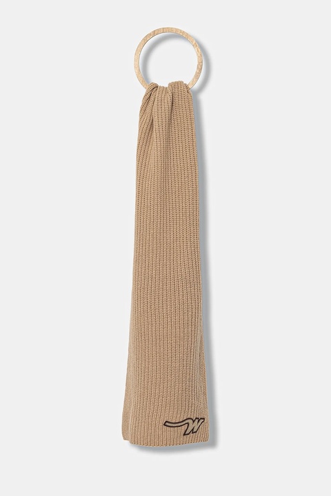 Weekend Max Mara szalik wełniany BARDIES damski kolor zielony gładki 2525746035600 - zdjęcie produktu nr 1
