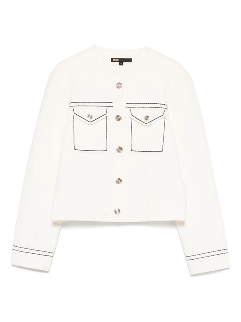 Maje contrast-stitch cardigan - Neutrals - zdjęcie produktu nr 1