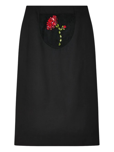 Simone Rocha Peekaboo Flower pencil skirt - Black - zdjęcie produktu nr 1