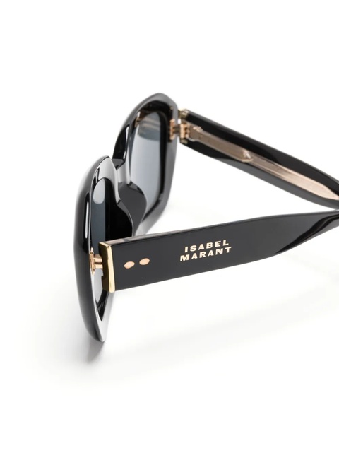 Isabel Marant Eyewear logo-engraved square-frame sunglasses - Black - zdjęcie produktu nr 2