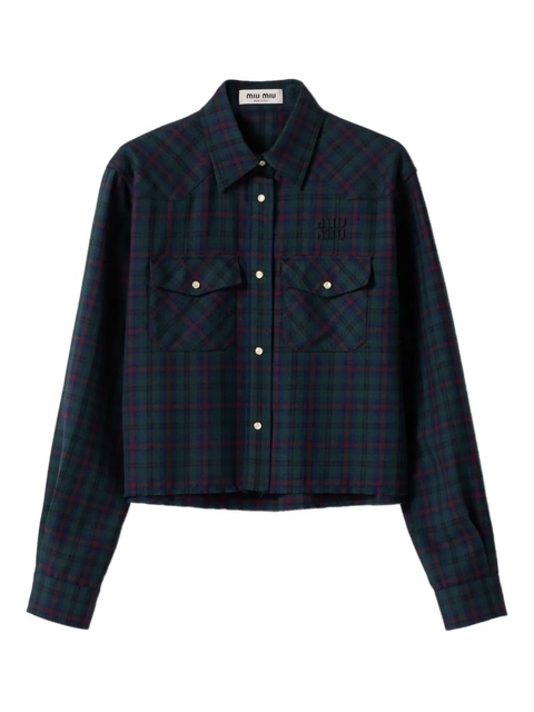 Miu Miu Plaid shirt - Blue - zdjęcie produktu nr 1