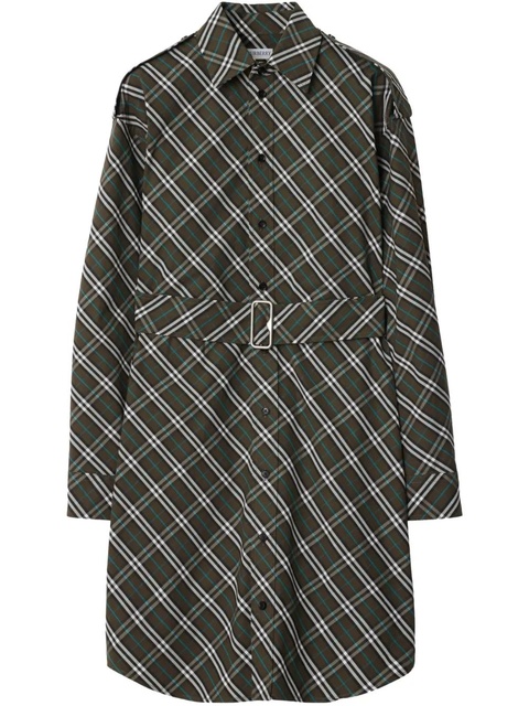 Burberry check shirt dress - Green - zdjęcie produktu nr 1