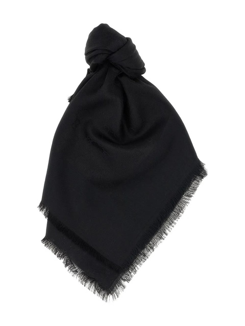 Gucci GG-jacquard frayed scarf - Black - zdjęcie produktu nr 1