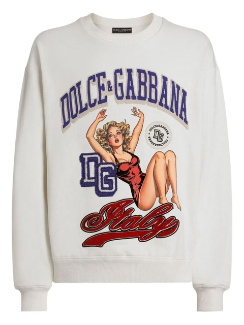 Dolce & Gabbana cotton graphic-print sweatshirt - White - zdjęcie produktu nr 1
