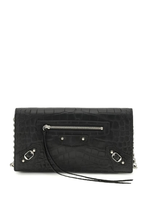 Balenciaga croc-embossed leather cross body bag - Black - zdjęcie produktu nr 1