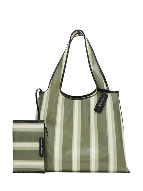 3.1 Phillip Lim medium Market stripe tote bag - Green - zdjęcie produktu nr 1