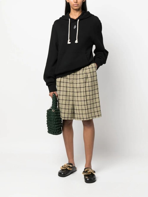 JW Anderson logo-embroidered cotton blend hoodie - Black - zdjęcie produktu nr 2