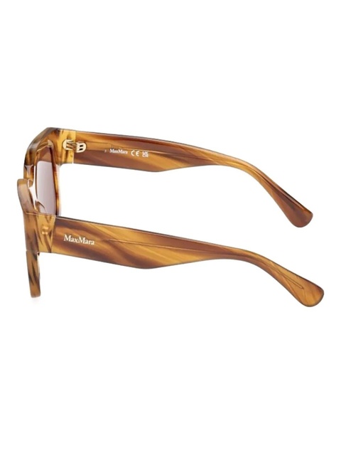 Max Mara Eyewear striped rectangle sunglasses - Brown - zdjęcie produktu nr 2
