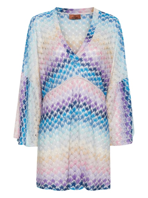 Missoni zig-zag knitted beach dress - Blue - zdjęcie produktu nr 1