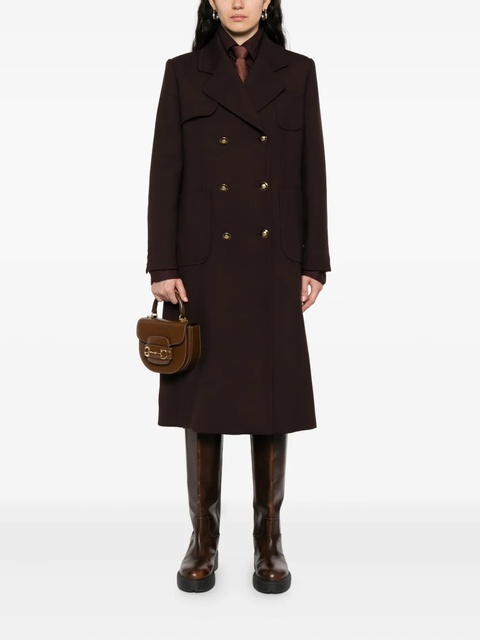 SANDRO double-breasted patch-pocket coat - Brown - zdjęcie produktu nr 1