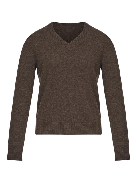 MM6 Maison Margiela V-neck wool sweater - Brown - zdjęcie produktu nr 1