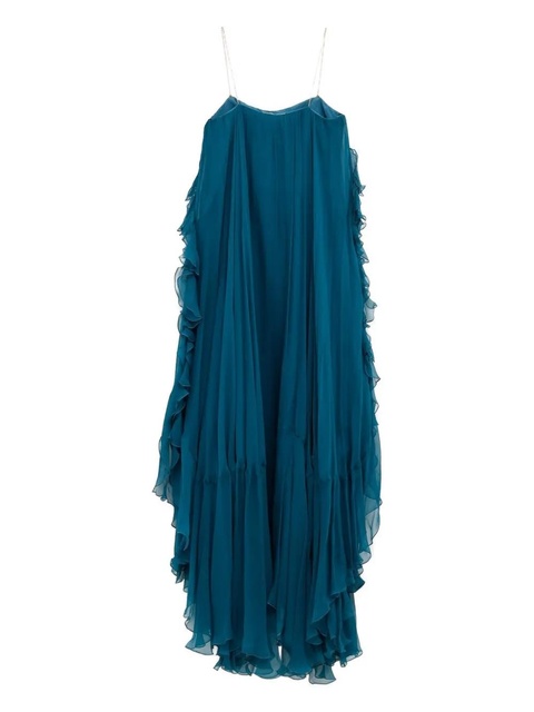 Chloé ruffled silk dress - Blue - zdjęcie produktu nr 2