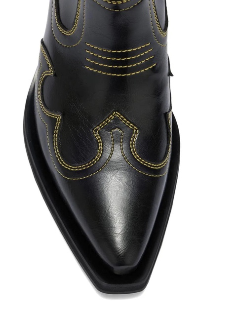 GANNI stitching pointed boots - Black - zdjęcie produktu nr 2