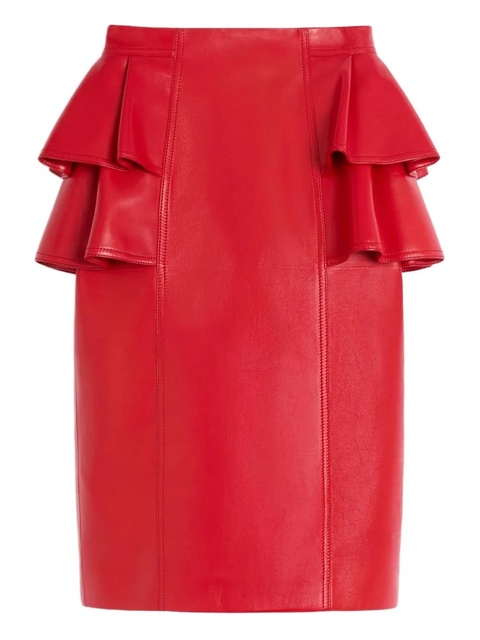 Valentino Garavani leather midi skirt - Red - zdjęcie produktu nr 2
